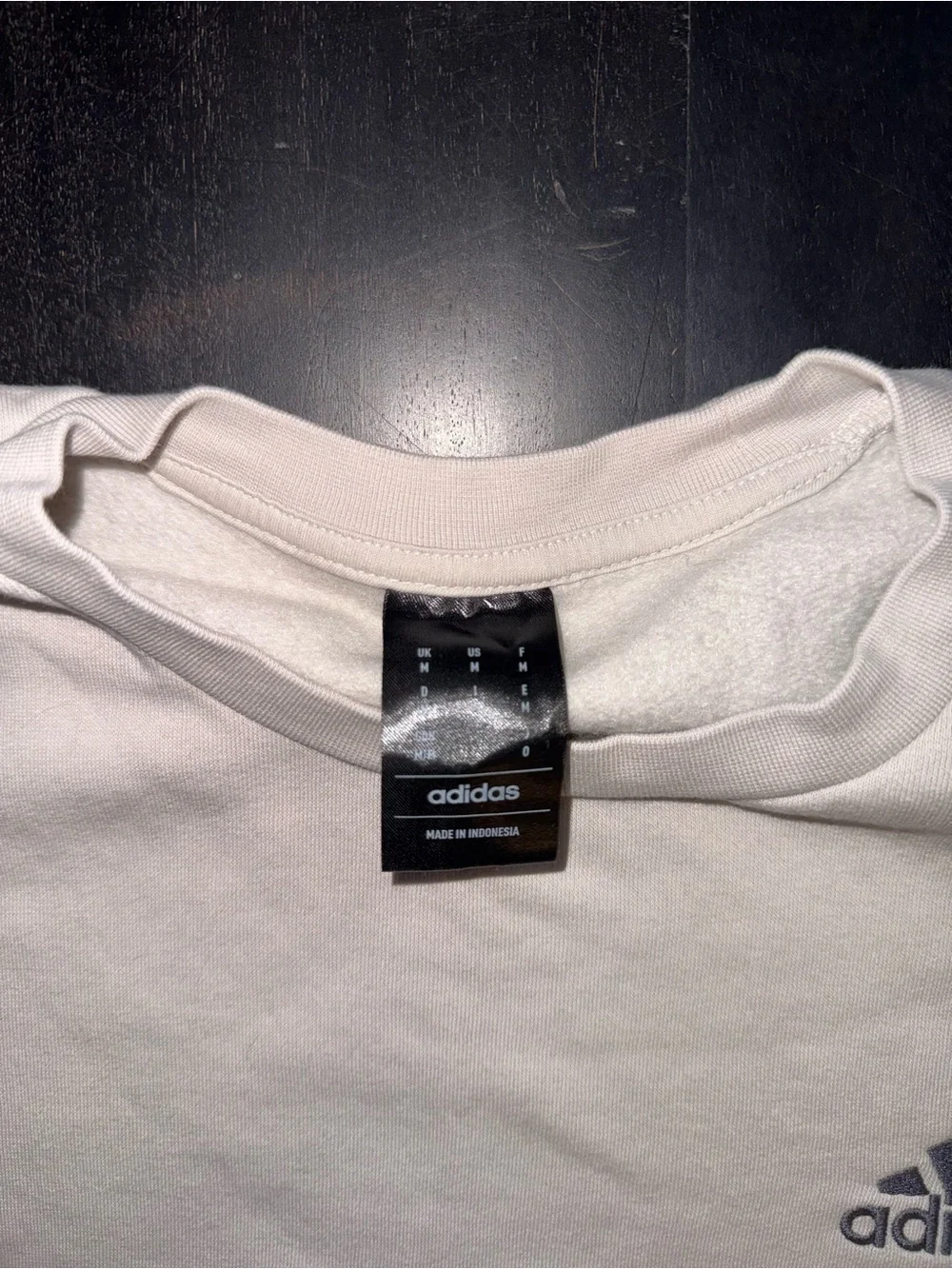 adidas White Crewneck Sweatshirt with Small Logo